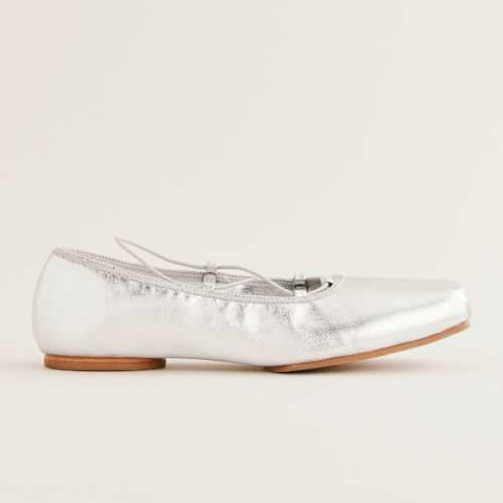 REFORMATION Barbara Leather Ballet Flats - Picture 2 of 16